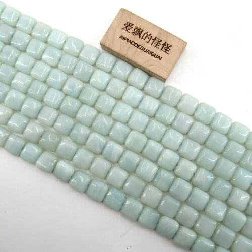 APDGG Natural 12mm Blue Amazonite Square Beads Loose Beads 15.5" Strand Jewelry Making DIY