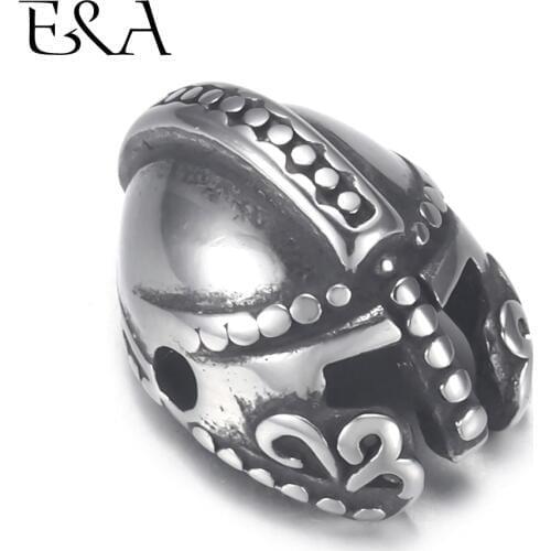4pcs Stainless Steel Roman Warrior Helmet Bead Charms 2mm Hole for Beaded Bracelet Jewelry Making Metal Beads DIY Accessories