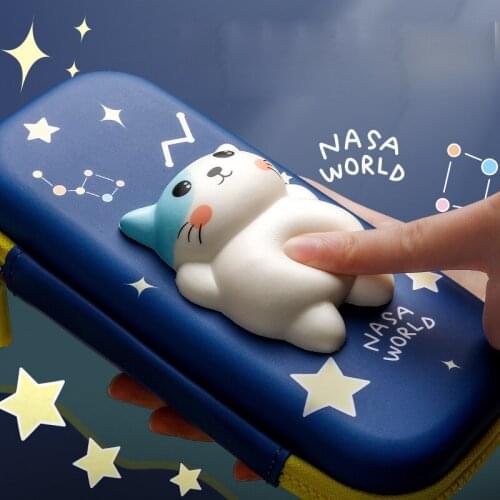 Pink Cat Rabbit Girl Pencil Case 3D Pen Box Stationery Organizer School Supplies Kawaii Ruler Erasers Holder Gift Pouch Gift