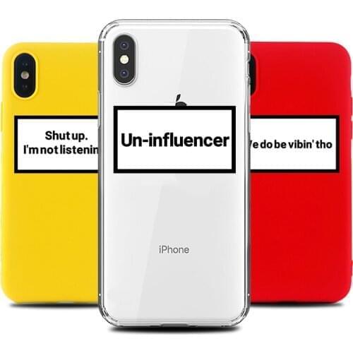 Funny Letter Phone Case for IPhone 6s 7 8 11 Plus Pro X XS MAX XR Fashion Cases Soft Silicone Fitted TPU Back Accessories Covers