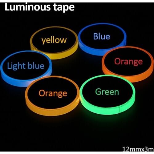 Colorful Glow Tape Self-adhesive Sticker Removable Luminous Tape Fluorescent Glowing Dark Striking Night Warning Luminous Tape