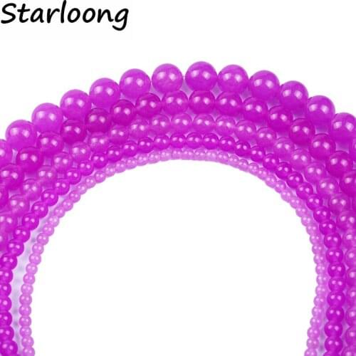 4,6,8,10,12 AAA fashion wholesale round fuchsia natural stone beads For Bracelet Necklace DIY Jewelry Making