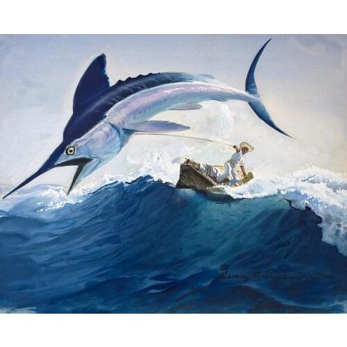 Canvas paintings seascape modern art landscape The Old Man And The Sea handmade oil painting High quality