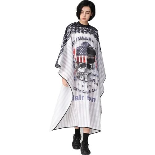 Skeleton Pattern Hairdressing Cape Fashion Unique Icon Printing Haircutting Apron Styling Waterproof Customer Cloth Wraps 1489