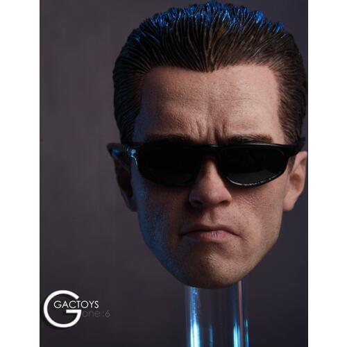 Collectible 1/6 Scale Arnold Schwarzenegger Head Sculpt with Glasses Head Carving Model Terminator 2 T800 For 12" Action Figure