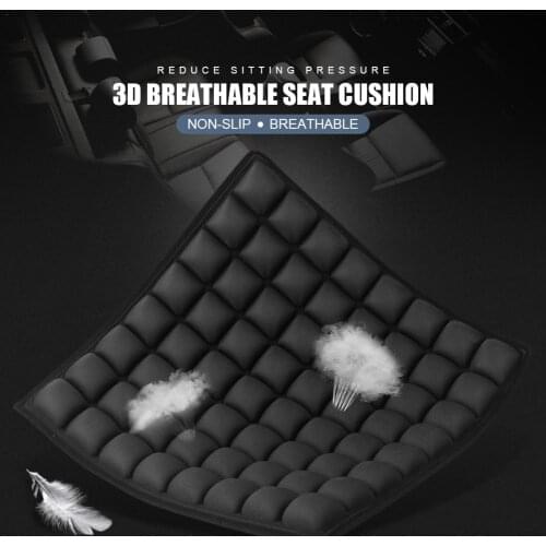 17.7*17.7inch Motorcycle Scooter Square Breathable Non-slip 3D Seat Cushion Air Mat Office Chair Comfortable Decompression Pad