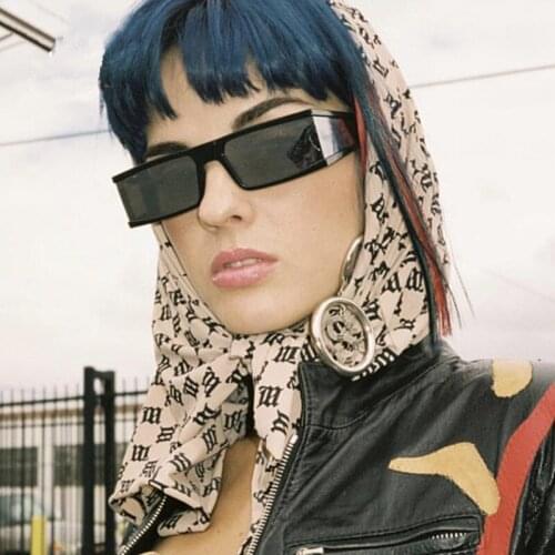 Square piece of one-piece sunglasses ins euramerican star with ms street snap retro reflective sunglasses