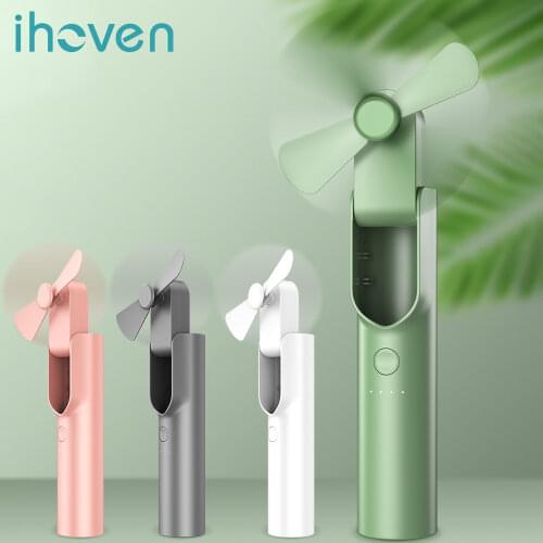 IHoven Mini Fan Portable Fan Handheld USB Rechargeable Fans with Power Bank 4800mAh Desktop Air Cooler Outdoor Travel Home