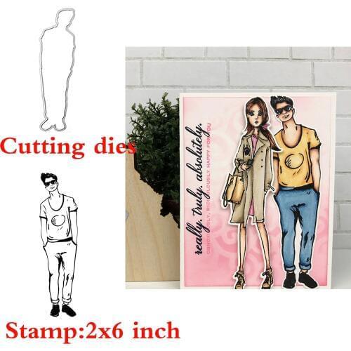 Cool Boy Clear Stamps Coordinating Cutting dies for DIY Scrapbooking Craft Transparent Silicone Stempels New 2020