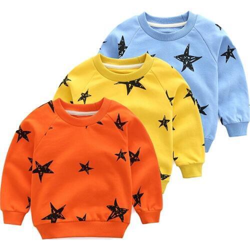 Fashion Boys Sweater Warm Stars Printed Baby Girls Boys shirt Kids Long Sleeve Tops Cotton 2019 Winter New Clothes