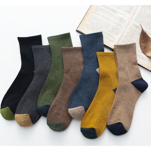 Harajuku Socks Men 2021 New Japanese Autumn Warm Mens Socks Thicke Terry Breathable High Quality Casual Business Socks Male
