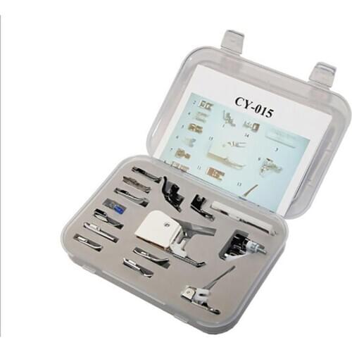 15pcs Multi-function Household Sewing Machine Presser Foot Accessories Metal Texture Boxed Sewing Machine Tools Set