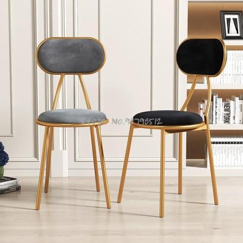 Nordic makeup chair net red ins fashion home backrest simple casual light luxury dining chair cafe milk tea chair stool