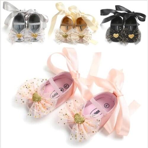 New Baby Girls Princess Shoes Infants PU First Walker Cute Bowknot Crib Shoes Soft Sole Anti-slip Newborn Shoes