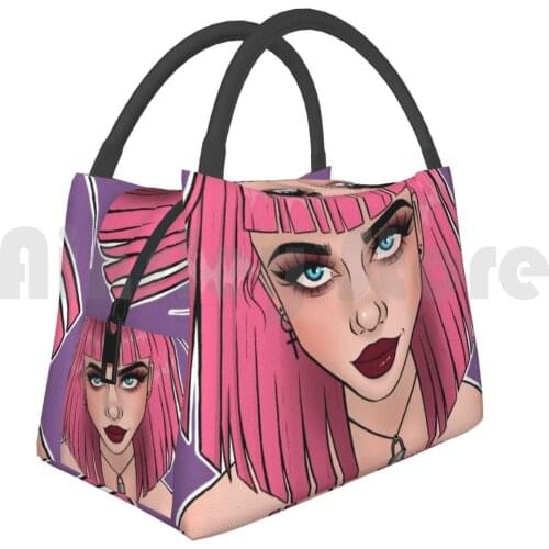 Portable Insulation Bag Pink Punk Pink Hair Punk Girl Alternative Girl Alt Girl Goth Girl Goth Punk Character