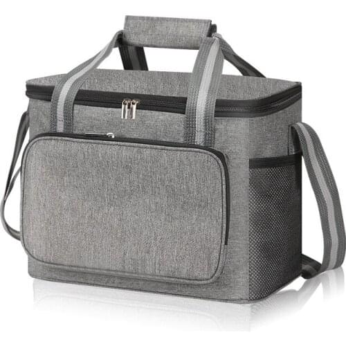 Simple Solid Color Thermal Insulated Lunch Bag Tote Cooler Bento Pouch Container School Food Storage Handbag for Picnic Camping