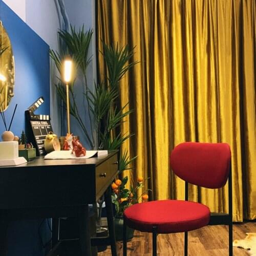 Nordic Simple Golden Velvet Curtains Living Room Bedroom Blackout Velvet Curtains