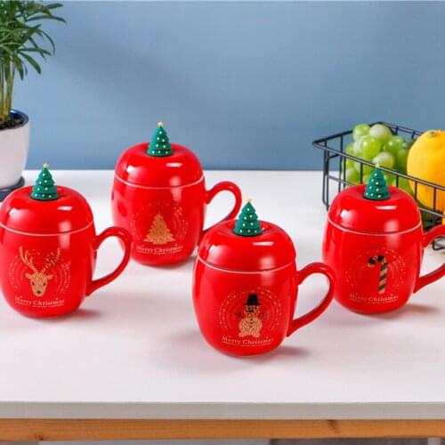 Christmas theme cup Happy belly small fresh mack cup Christmas ceramic water cup