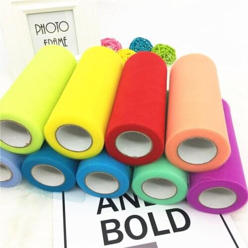 Tulle Roll Spool 25 Yards 15cm White Organza Roll Red Pink Tulle Organza Fabric Tutu Skirt Girl Baby Shower Decor Party Supplies