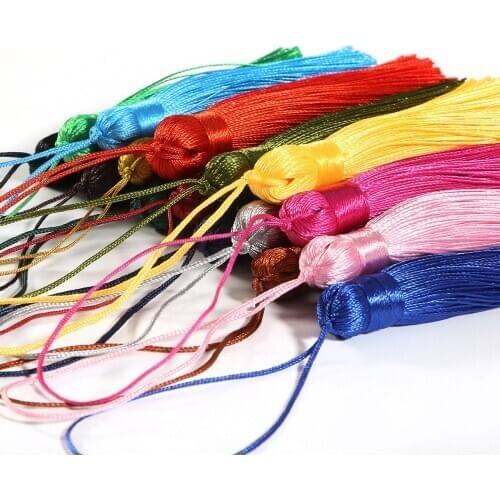 10pcs Silk Tassel Fringe Pendant 16cm DIY Material Polyester Cord Party Tassel Trim Curtains Decor Tassels Ribbon Accessories