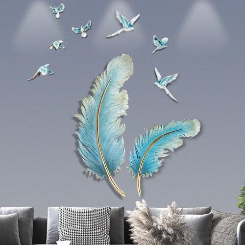 Modern Creative Aesthetic Room Decor 3D Feather Wall Stickers Wall Hanging Room Decoration Accessories My Melody