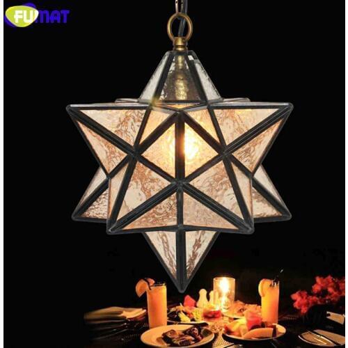 FUMAT Glass Art Decor Pendant Lamp Loft Light Polihedron Art Glass Star Light Corridor Kitchen Dinning Room Glass Pendant Lamps