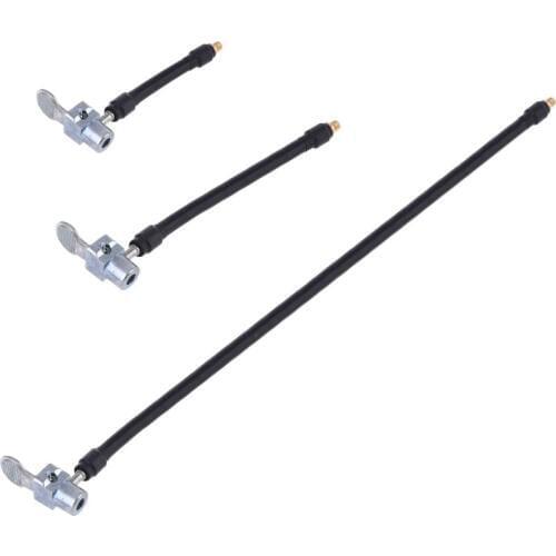 Locking Air Chuck with Air Hose and Standard Tire Valve Fine Thread Air Inflator Hose Adapter Twist Lock Connection