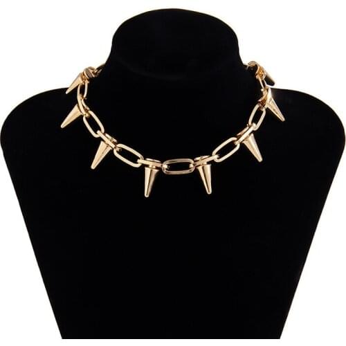 1Pc Fashion Punk Spike Rivet Gothic Choker Necklace Handmade Choker Necklace Women Men Jewelry Gift