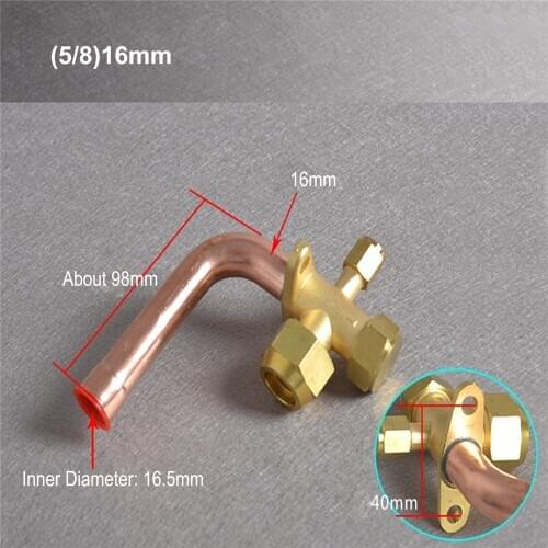 1pc Copper Thicken Air Conditioner Valve BSP Thread 3 Way Bend Flare Tube Split Expansion Valve for Air Conditioner