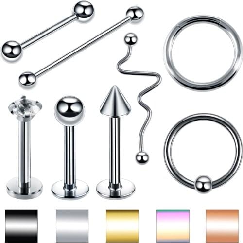 1PC Steel Segment Rings Nose Ear Septum Hoop Ear Tragus Cartliage Piercings Orelha Helix Lip Labret Tongue Ring Piercing Jewelry