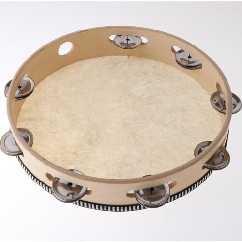 10inch Tambourine Percussion Drum Tamborine Kids Musical Educational Toys