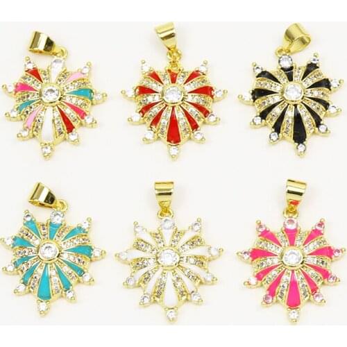 10 Pcs Enamel Neon Heart Pendant Crystal Jewelry Charms Jewelry Pendant Accessories Necklace Pendant 51804