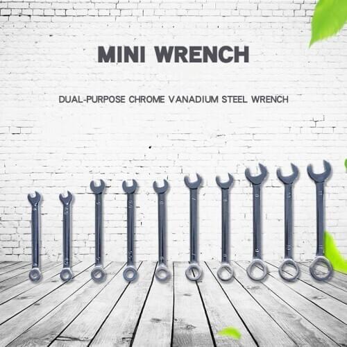 10Pcs Explosion Proof Wrenchs Mini Throwing Open-end 4MM-11MM Car Repair Tool Plum Blossom Combination Spanner Set Pocket Wrench