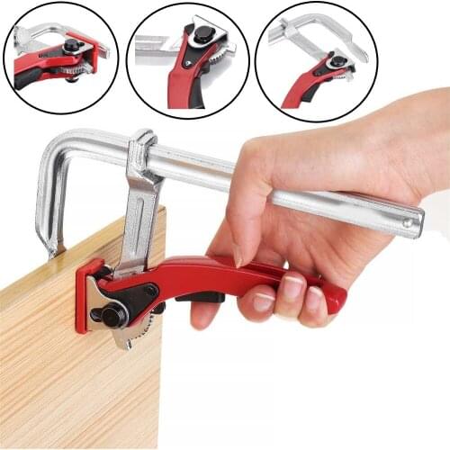 2pcs MFT Clamp Heavy Duty Steel Ratcheting F Clamp Bar Adjustable Quick Release for Guide Rail System Woodworking DIY Hand Tool