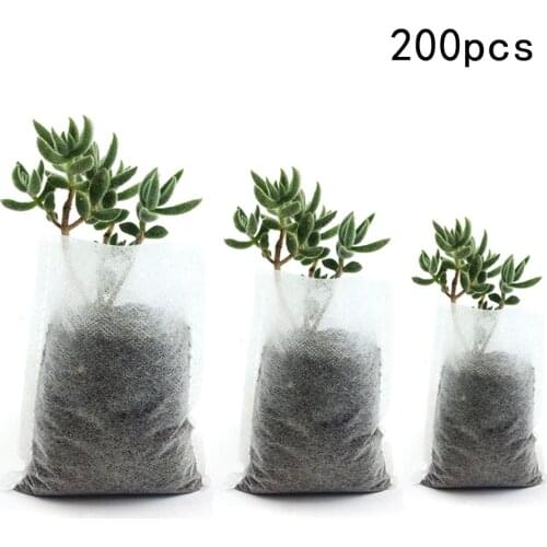 200pcs Nursery Pots Seedling-Raising Bags Non-woven Fabrics Garden Nursery Bags Supplies