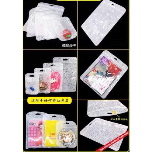 200Pcs Self Seal Small Plastic Zip Lock Packing Bag With Hang Hole Poly Grocery Package ZipLock Pouch Bags