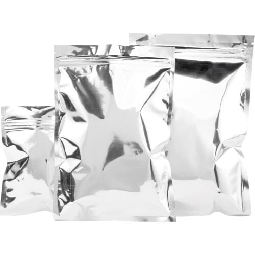 22*30cm 100PCS/Lot aluminium foil ziplock bag-silver aluminized mylar T-shirt/clothing packing pouch with reopenable zipper