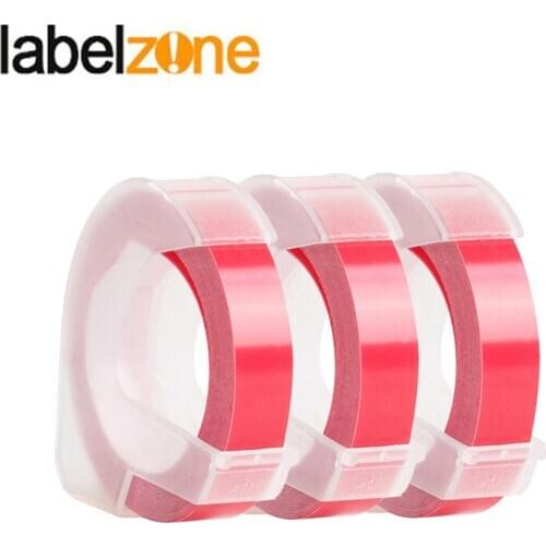 3Rolls Dymo 9mm*3m pink Embossing Label Tape Compatible Dymo 1610 Manual Label Machine for Motex E101 Label Makers Ribbon