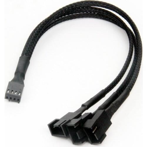 30cm Computer Fan Cable 4 Pin To 3/4-pin Cooling Fan Splitter Power Cable PWM Temperature Control Cooling Fan Cable