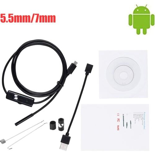 5.5mm 7mm HD Endoscope Camera USB Endoscope With 6 LED 1/1.5/2M Soft Cable Waterproof Inspection Borescope for Android PC