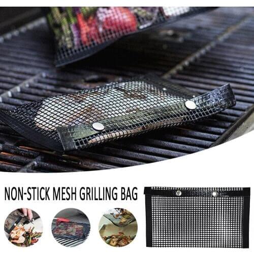 Nonstick Heat Resistance BBQ Mesh Grilling Bag Mesh Bag for Outdoor Picnic Grill Barbeque Tool Barbecue Accessories