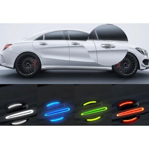 Car Door Handle Bowl Cover Reflector Sticker Strip For Skoda Octavia 2 A7 A5 Fabia Rapid Superb Yeti Mazda 3 6 CX-5 CX-7