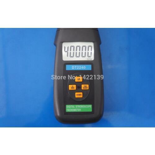 DT2240B Handheld LCD Non-contact Stroboscope 60~40000 RPM Photo Tachometer High Intensity of flashlight