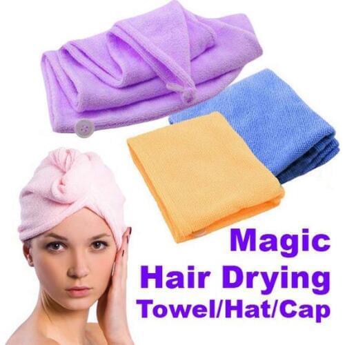 Hot Microfiber Towel Quick Dry Hair Magic Drying Turban Wrap Hat Caps Bathing