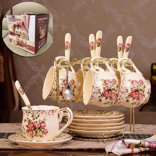 Coffee cup, ceramics European court style elegant coffee cup, literature and art retro, luxury household