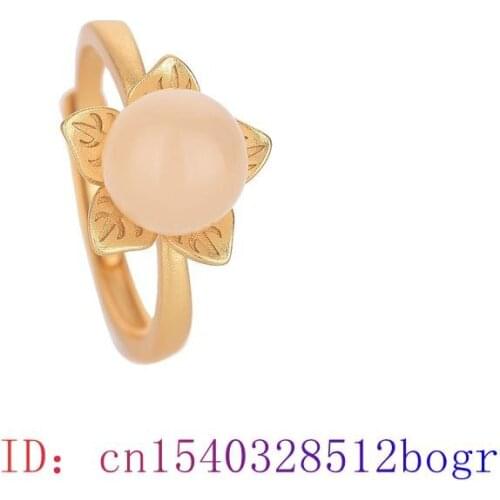 White Jade Flower Ring Zircon Men Charm Amulet Women Gemstone Fashion Chalcedony Gifts Crystal Jewelry 925 Silver Natural