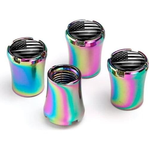 4pcs/Lot USA Black Flag Car Tire Valve Caps For Land Rover Freelander 2 3 Wheel Tires Air Dust Waterproof Screw Airtight Cap