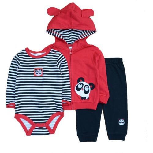 2019 3PCS/Lot Suits Coat Bodysuit Pants Cotton Long Sleeve Winter Newborn Baby Girls Clothes Baby Boy Clothes Set