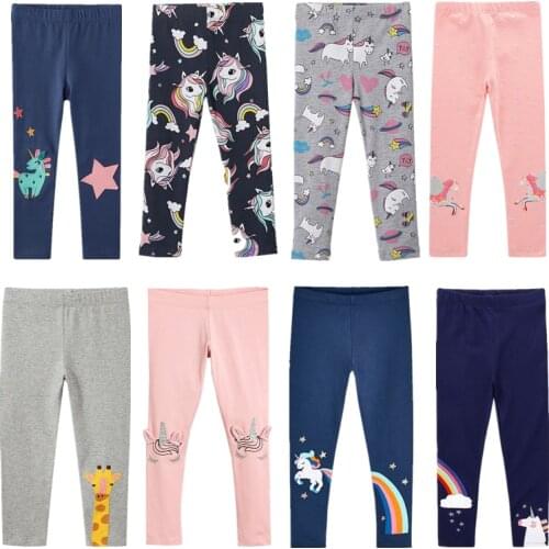 Baby Girls Leggings Kids Unicorn Pencil Pants Cotton Cartoon Trousers Children Skinny Soft Elastic Pants Casual Clothing