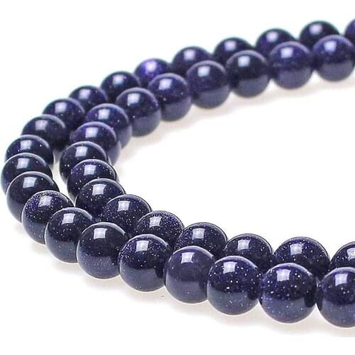 Natural Blue sand Bead Diy for Bracelet Necklace Pendants Earrings Making